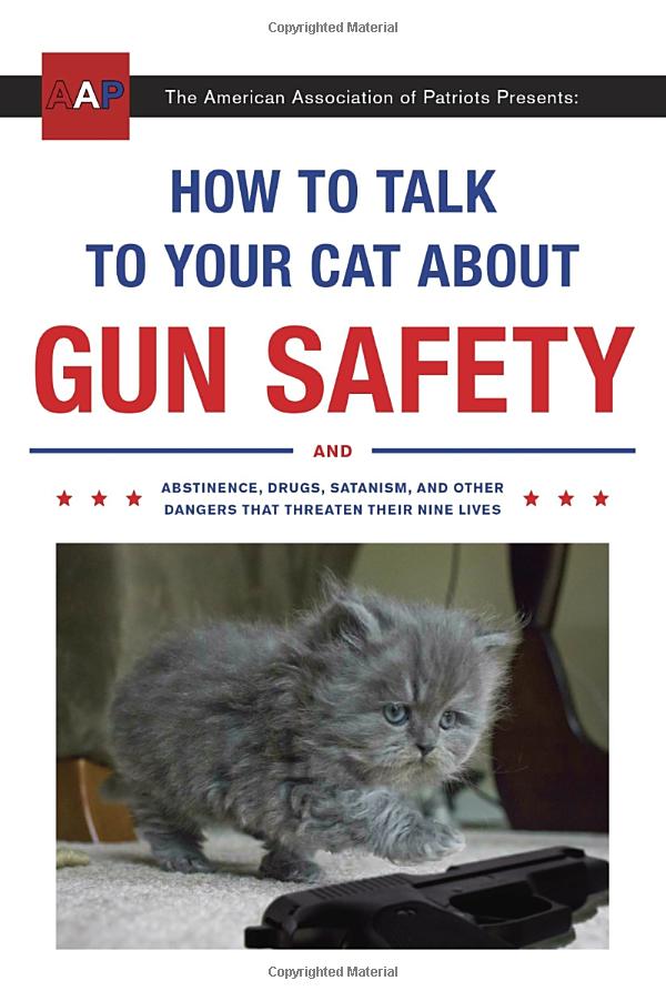 How to talk to your cat about Gun Safety book cover with a picture of cat